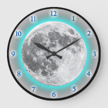 Volle Maan Gloed Effect Blauw Blauwgroen Ontwerp