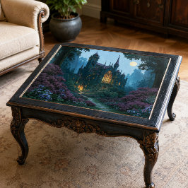 Volle Maan Gloeiend Gotisch Kasteel Decoupage Tissuepapier