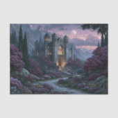 Volle Maan Gotisch Fantasie Kasteel Decoupage Tissuepapier (Voorkant)