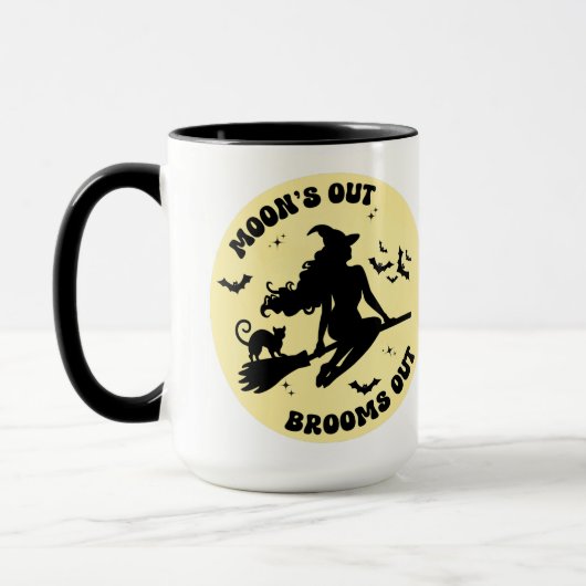 Volle maan grappige Halloween bruist van hekserige Mok (Links)