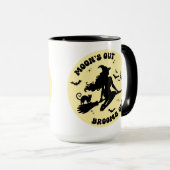 Volle maan grappige Halloween bruist van hekserige Mok (Voorkant rechts)