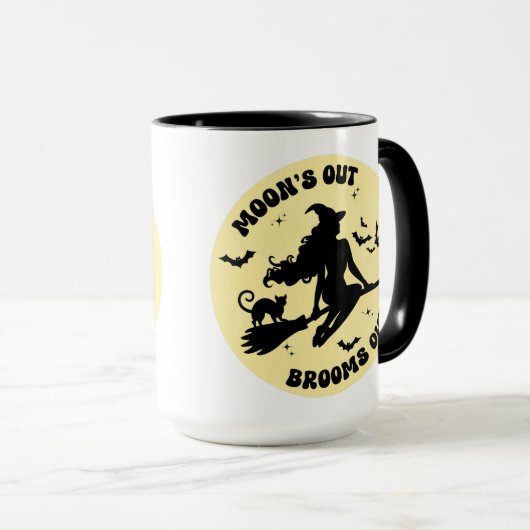 Volle maan grappige Halloween bruist van hekserige Mok (Voorkant rechts)