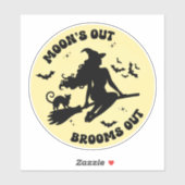 Volle maan grappige Halloween bruist van hekserige Sticker (Vel)