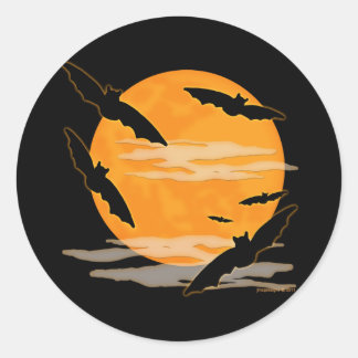 Volle Maan Halloween Bats Ronde Sticker