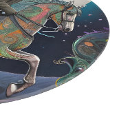 Volle Maan Halloween Paardrijder Snijplank (Hoek)