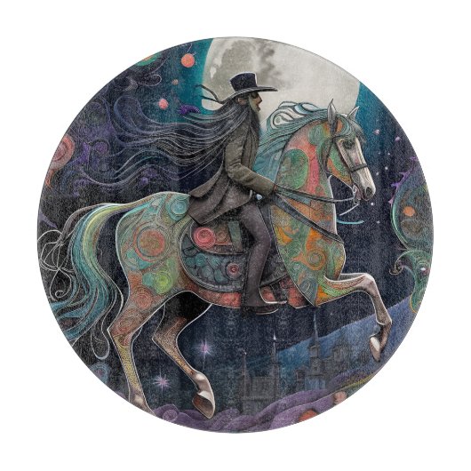 Volle Maan Halloween Paardrijder Snijplank (Voorkant)