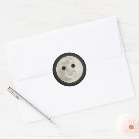 Volle maan Happy Face Sticker (Envelop)