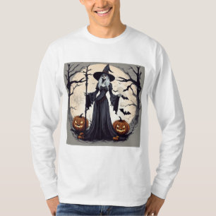 Volle maan heks en pompoenen t-shirt
