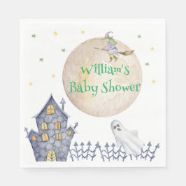 Volle maan heks spooky huis Baby shower Servet