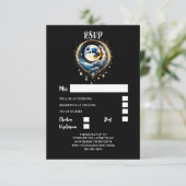 Volle maan hemelse sterrennacht elegante respons RSVP kaartje (Staand voorkant)