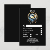 Volle maan hemelse sterrennacht elegante respons RSVP kaartje (Voorkant / Achterkant)