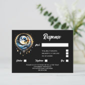 Volle maan hemelse sterrennacht luna reactie RSVP kaartje (Staand voorkant)