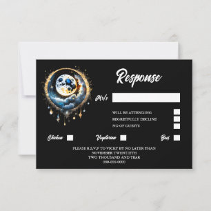 Volle maan hemelse sterrennacht luna reactie RSVP kaartje