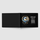 Volle maan hemelse zwart goud blauw luna chic gastenboek (Volledig)