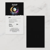 Volle maan hemelse zwarte magenta elegant advieskaart (Voorkant / Achterkant)