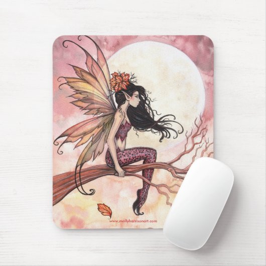 Volle maan in de herfst Fairy Mousepad Muismat (Met muis)