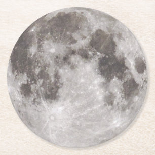Volle maan in de lucht ronde kartonnen onderzetter