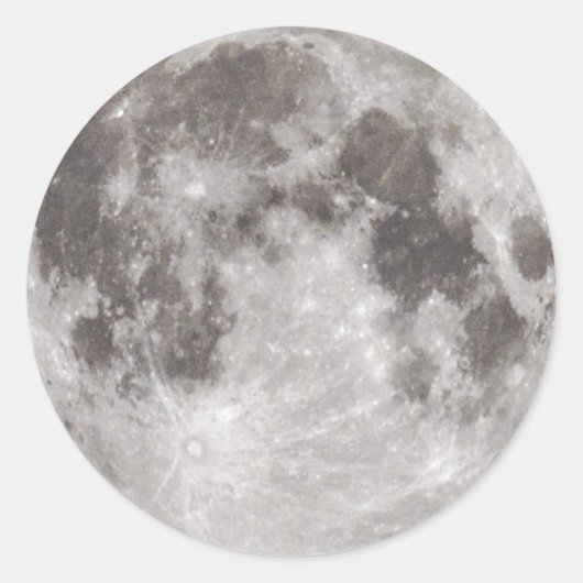 Volle maan in de nacht ronde sticker (Voorkant)