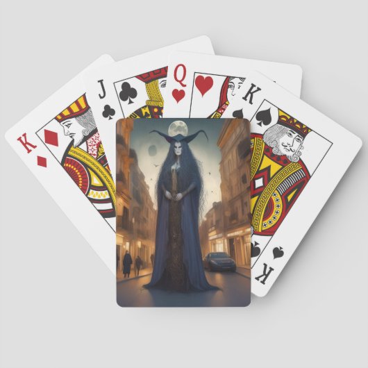 Volle Maan in de stad Pokerkaarten (Achterkant)