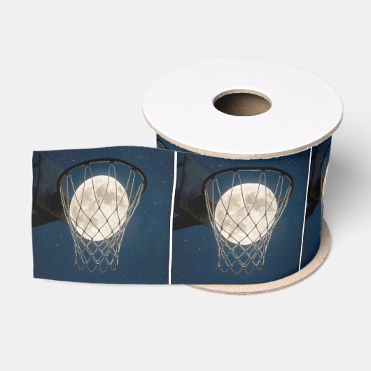 Volle Maan in een Basketbalnet Grosgrain Lint (Spoel)