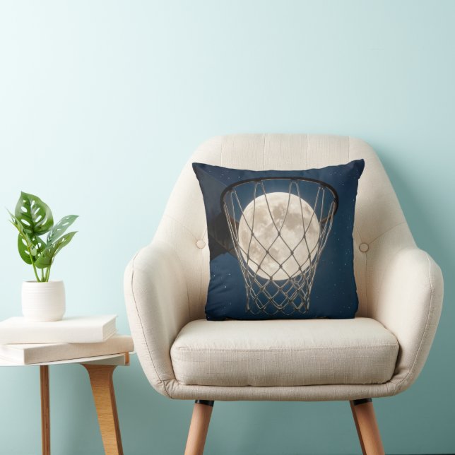 Volle Maan in een Basketbalnet Kussen (Stoel)
