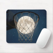 Volle Maan in een Basketbalnet Muismat (Met muis)