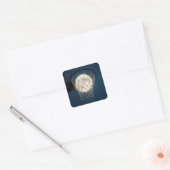 Volle Maan in een Basketbalnet Vierkante Sticker (Envelop)