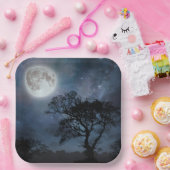 Volle Maan in een Sterrenhemel Papieren Bordje (Feest)