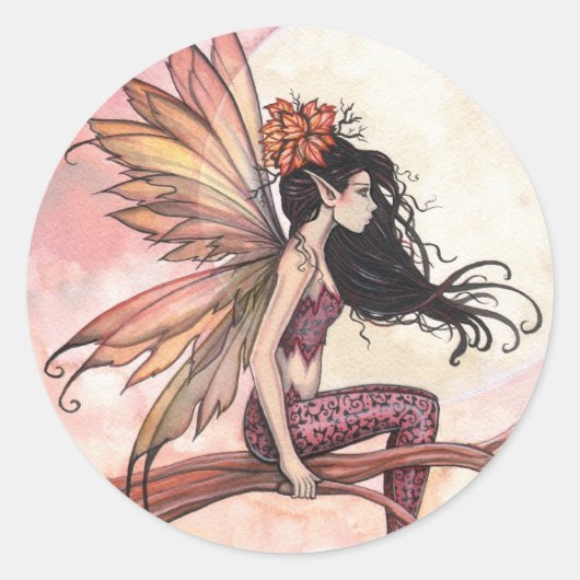 Volle Maan in Herfst Fee Stickers (Voorkant)