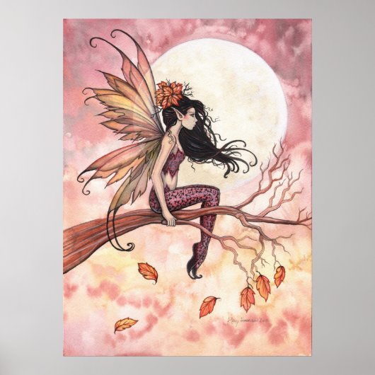 Volle Maan in Herfst Sprookje Poster (Voorkant)