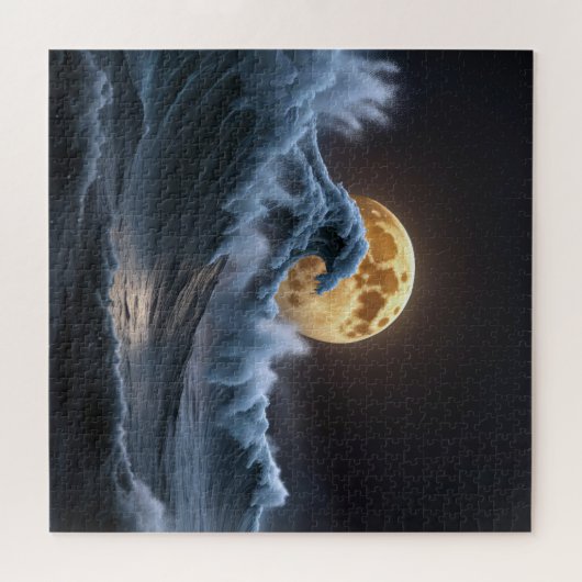 Volle Maan in Oceaangolf Legpuzzel (Horizontaal)