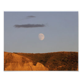 Volle maan in opkomst foto afdruk