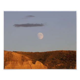 Volle maan in opkomst foto afdruk
