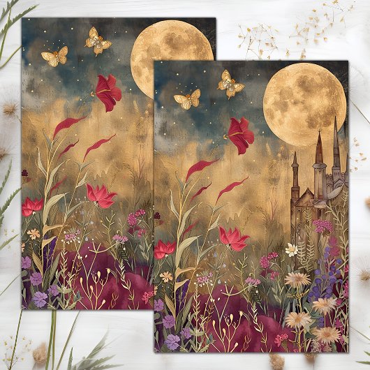 VOLLE MAAN IN WEIDE DECOUPAGE TISSUEPAPIER