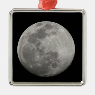 Volle maan in zwart en wit. Credit: Arthur Metalen Ornament