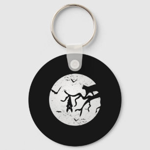  Volle Maan Kat Vleermuis Boom Spooky Halloween Co Sleutelhanger