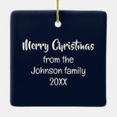 Volle maan kerstversiering keramisch ornament (Achterkant)