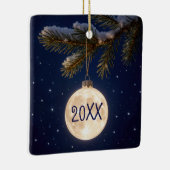 Volle maan kerstversiering keramisch ornament (Rechts)