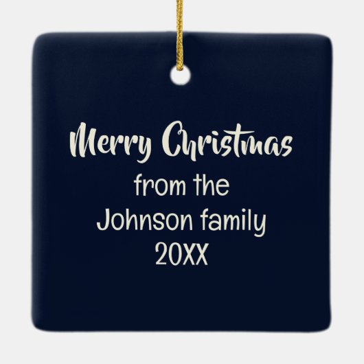 Volle maan kerstversiering keramisch ornament (Achterkant)