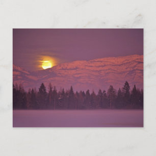 Volle maan komt op boven Teakettle Mountain tijden Briefkaart