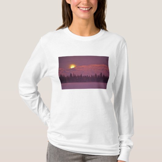 Volle maan komt op boven Teakettle Mountain tijden T-shirt (Voorkant)