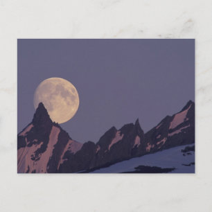 Volle Maan Komt Op   Chugach Mountains Alaska Briefkaart