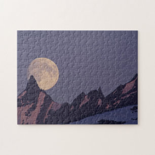 Volle Maan Komt Op   Chugach Mountains Alaska Legpuzzel