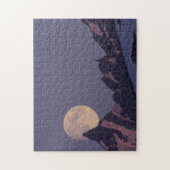 Volle Maan Komt Op | Chugach Mountains Alaska Legpuzzel (Verticaal)