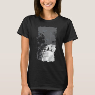 Volle Maan Kraai Dof Woud Kostuum Prachtig Hallo T-shirt