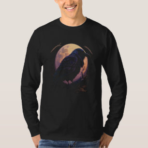 Volle Maan Kraai Raaf Vliegende Vogel Halloween 1 T-shirt