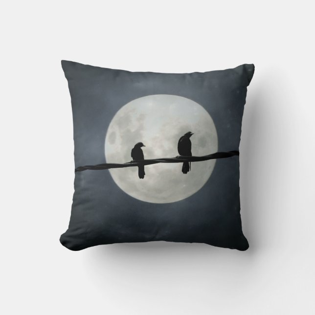 Volle maan kraait aan de lijn kussen (Voorkant)
