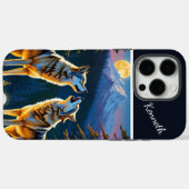 Volle maan licht op wolven Case-Mate iPhone case (Achterkant (horizontaal))