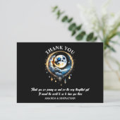 Volle maan luna hemelse sterrennacht elegant bedankkaart (Staand voorkant)