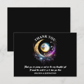 Volle maan luna hemelse sterrennacht magenta bedankkaart (Voorkant / Achterkant)